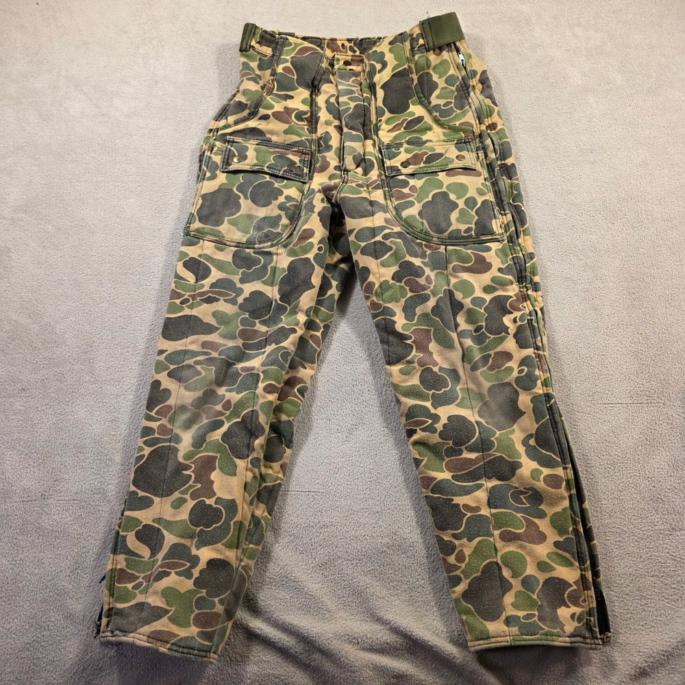 Saf-T-Bak Pants Mens 30x27 Camo Duck Hunter Insulated Gorpcore Workwear Outdoor